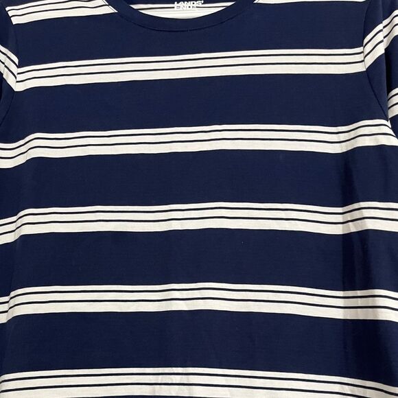 Lands' End Women’s Navy & Whit Stripe Long Sleeve Casual Tee Sz- S - Picture 2 of 5